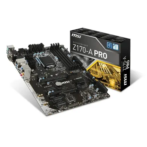 MSI Z170-A PRO Intel Z170 Soket LGA1151 DDR4 3200MHz(OC) Sata 3 M.2 USB 3.1 ATX Anakart