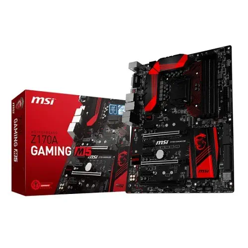 MSI Z170A GAMING M5 Intel Z170 Express Soket LGA1151 DDR4 3600MHz(OC) Sata 3 M.2 USB 3.1 ATX Gaming (Oyuncu) Anakart