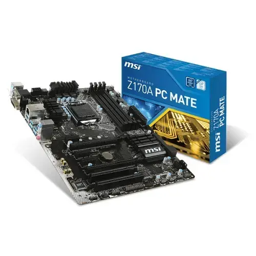 MSI Z170A PC MATE Intel Z170 Soket LGA1151 DDR4 3200MHz(OC) Sata 3 M.2 USB 3.1 ATX Gaming (Oyuncu) Anakart