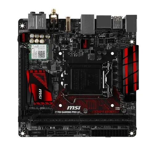 MSI Z170I GAMING PRO AC Intel Z170 Soket LGA1151 DDR4 3200MHz(OC) Sata 3 M.2 USB 3.1 Mini-ITX Gaming (Oyuncu) Anakart