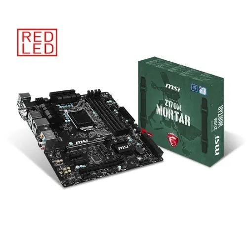 MSI Z170M MORTAR Intel Z170 Soket LGA1151 DDR4 3200MHz(OC) Sata 3 USB 3.1 M-ATX Gaming (Oyuncu) Anakart