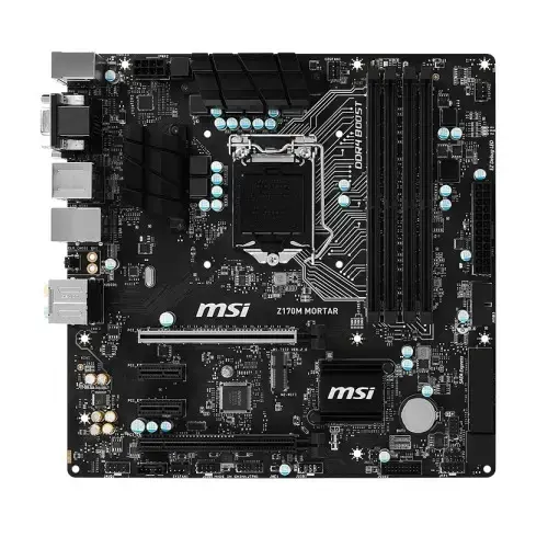 MSI Z170M MORTAR Intel Z170 Soket LGA1151 DDR4 3200MHz(OC) Sata 3 USB 3.1 M-ATX Gaming (Oyuncu) Anakart