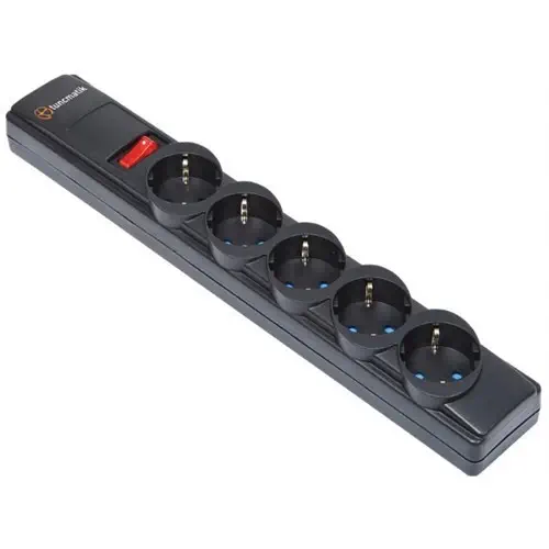 Tunçmatik Surge Protection Plug 306 Joule - Rohs 5`li Akım Koruyucu Priz (3M Kablo ) Siyah