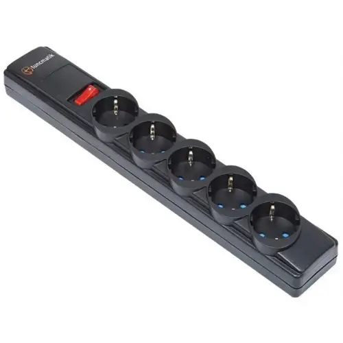 Tunçmatik Surge Protection Plug 306 Joule - Rohs 5`li Akım Koruyucu Priz (3M Kablo ) Siyah