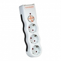 Tunçmatik Surge Protection Plug-525 Joule 3'lü Akım Koruyucu Priz Beyaz