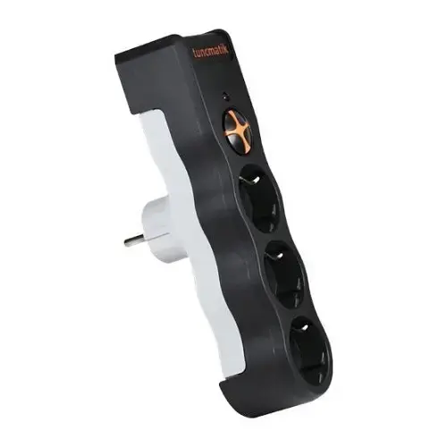 Tunçmatik Surge Protection Plug-525 Joule 3`lü Akım Koruyucu Priz Siyah