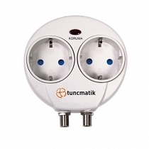 Tunçmatik TSK0758 Surge Protection Plug 576 Joule Rohs 2'li Beyaz Kablosuz Akım Koruyucu Priz