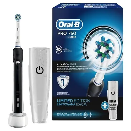 Oral-B Pro 750 Black Box+Travel Case Diş Fırçası