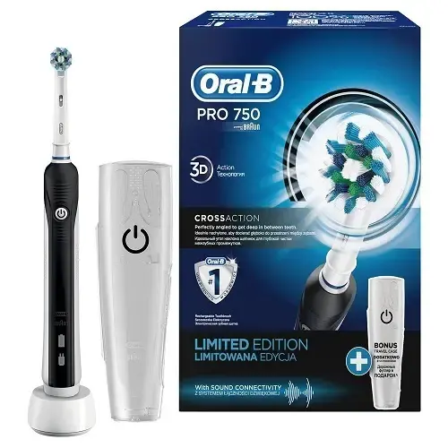 Oral-B Pro 750 Black Box+Travel Case Diş Fırçası