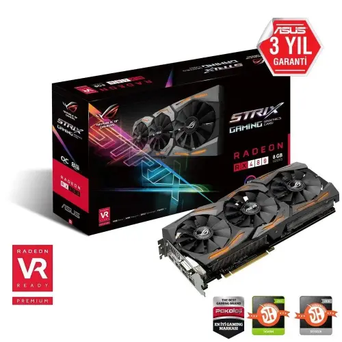 Asus STRIX-RX480-O8G-GAMING 256Bit 8GB DDR5 Gaming (Oyuncu) Ekran Kartı