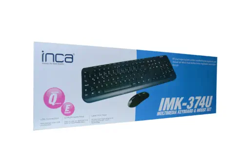 Inca IMK-374U Q/USB Multimedia Black  Laser Print Teknoloji  Klavye+Mouse Combo Set ″SOFT TOUCH″