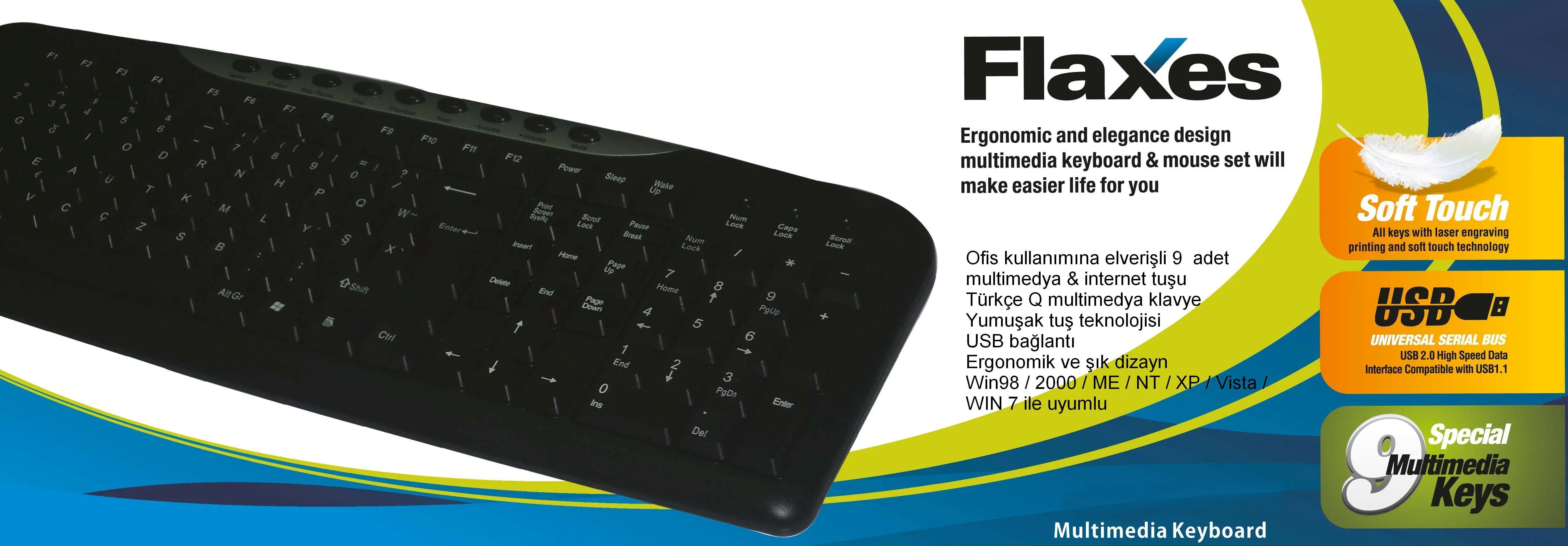 Flaxes FLX-172Q-MM Usb Multimedya Q Tr Klavye
