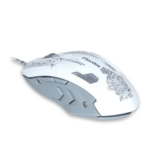 Flaxes FLX-950GMB 3200Dpi Gaming Mouse Beyaz Mouse pad Hediyeli