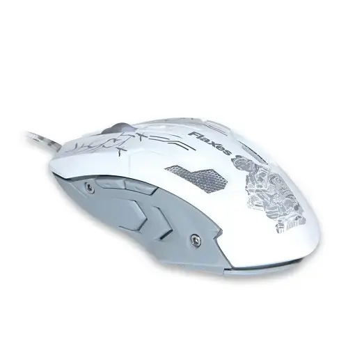 Flaxes FLX-950GMB 3200Dpi Gaming Mouse Beyaz Mouse pad Hediyeli