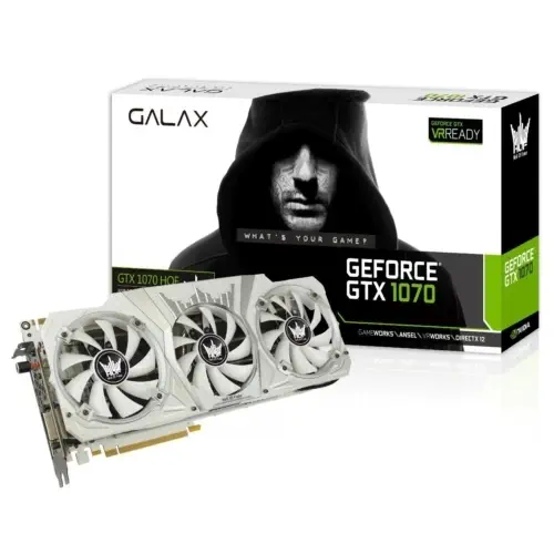 Galax Nvidia GeForce GTX 1070 Hall Of Fame 8GB DDR5 256Bit 3xDP/HDMI/DVI Erkan Kartı 70NSH6DHL2SH
