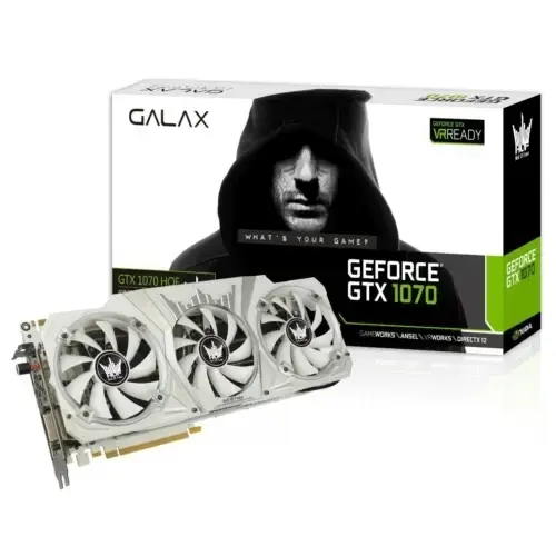 Galax Nvidia GeForce GTX 1070 Hall Of Fame 8GB DDR5 256Bit 3xDP/HDMI/DVI Erkan Kartı 70NSH6DHL2SH