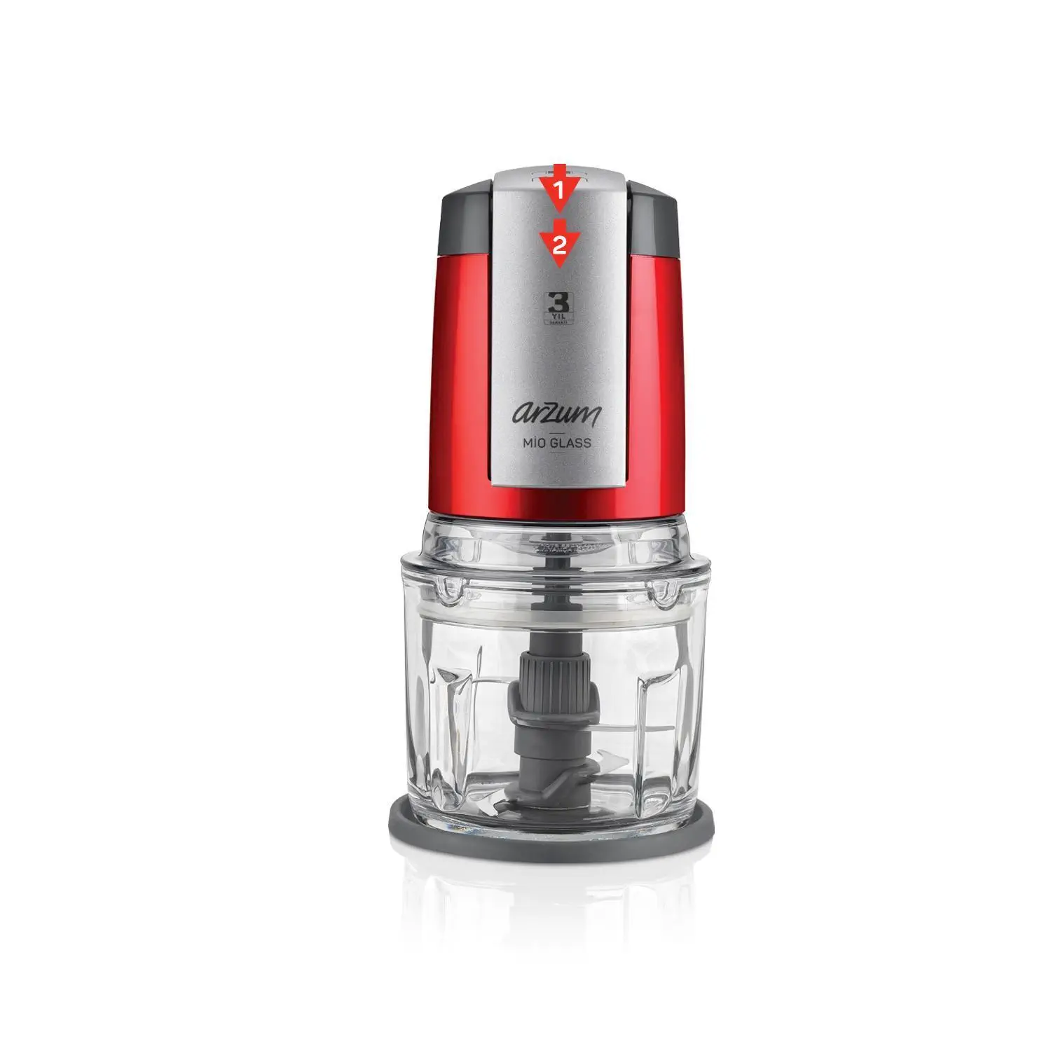 Arzum AR1043 Mio Glass Cam Hazneli Doğrayıcı