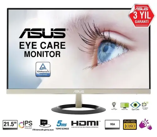 Asus VZ229H 21.5″ Full HD 5ms D-Sub/HDMI IPS Monitör