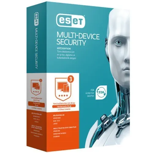 Eset Nod32 Multi Device 2017 Ver.10 Türkçe 3 Kullanıcı 1 Yıl Antivirüs Yazılımı