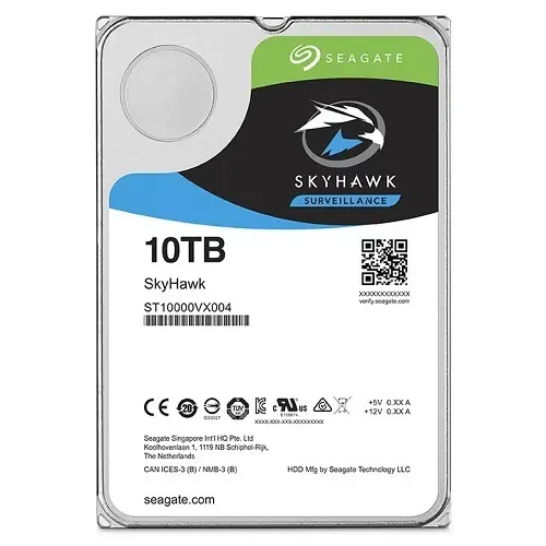 Seagate SkyHawk ST10000VX0004 3.5″ 10TB 7200Rpm SATA 6Gb/sn 256MB Önbellek RV Sensör 210MB/s Hard Disk