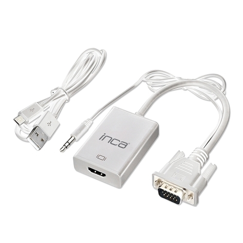 Inca IVTH-02  VGA to HDMI Çevirici +USB Adaptörü + Ses Kablosu (HDMI Dişi VGA Erkek)