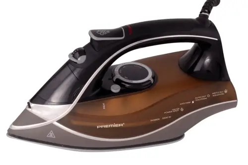 Premier PRI 2681 2600W Seramik Tabanlı Full Fonksiyonlu Buharlı Ütü Kahverengi