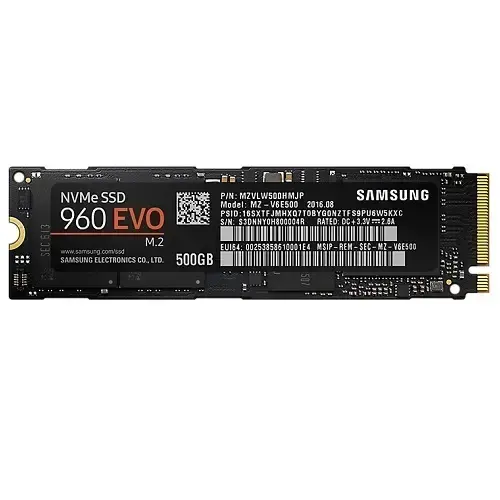 Samsung 960 EVO  500GB  PCIe M.2 SSD (Okuma 3200MB / Yazma 1800MB)-MZ-V6E500BW