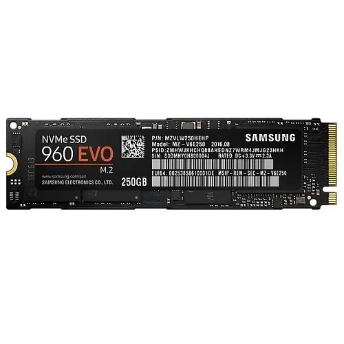 Samsung 960 Evo 250GB 3200MB/1500MB/sn NVMe M.2 SSD Disk - MZ-V6E250BW