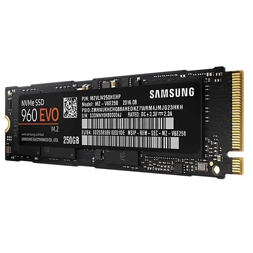 Samsung 960 Evo 250GB 3200MB/1500MB/sn NVMe M.2 SSD Disk - MZ-V6E250BW