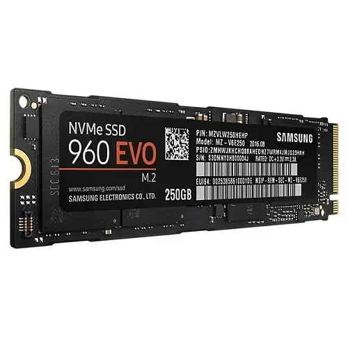 Samsung 960 Evo 250GB 3200MB/1500MB/sn NVMe M.2 SSD Disk - MZ-V6E250BW