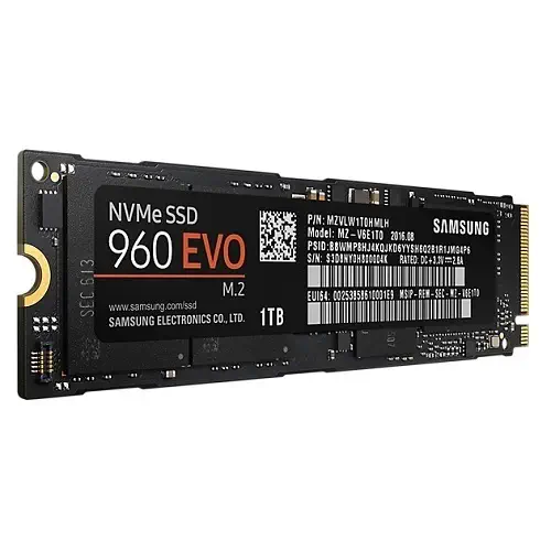 Samsung 960 Evo NVMe 1TB 3200MB/1900MB/s NVMe M.2 SSD Disk - MZ-V6E1T0BW