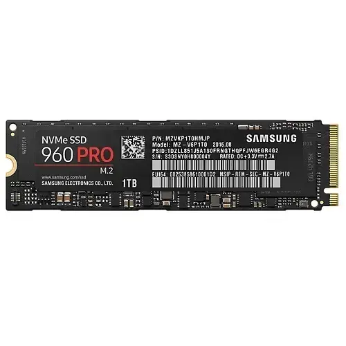 Samsung 960 PRO 1TB 3500MB/2100MB/s NVMe M.2 SSD Disk - MZ-V6P1T0BW