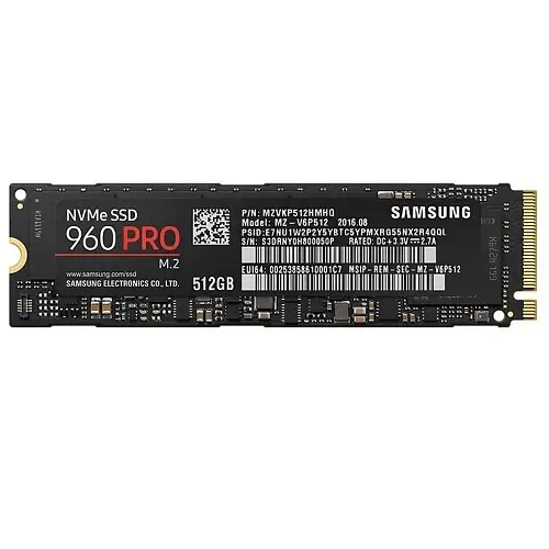 Samsung 960 Pro 512GB 3500MB/2100MB/s NVMe M.2 SSD Disk - MZ-V6P512BW