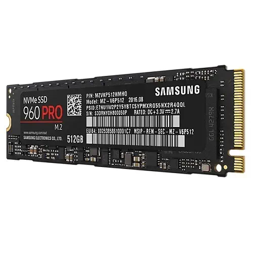 Samsung 960 Pro 512GB 3500MB/2100MB/s NVMe M.2 SSD Disk - MZ-V6P512BW