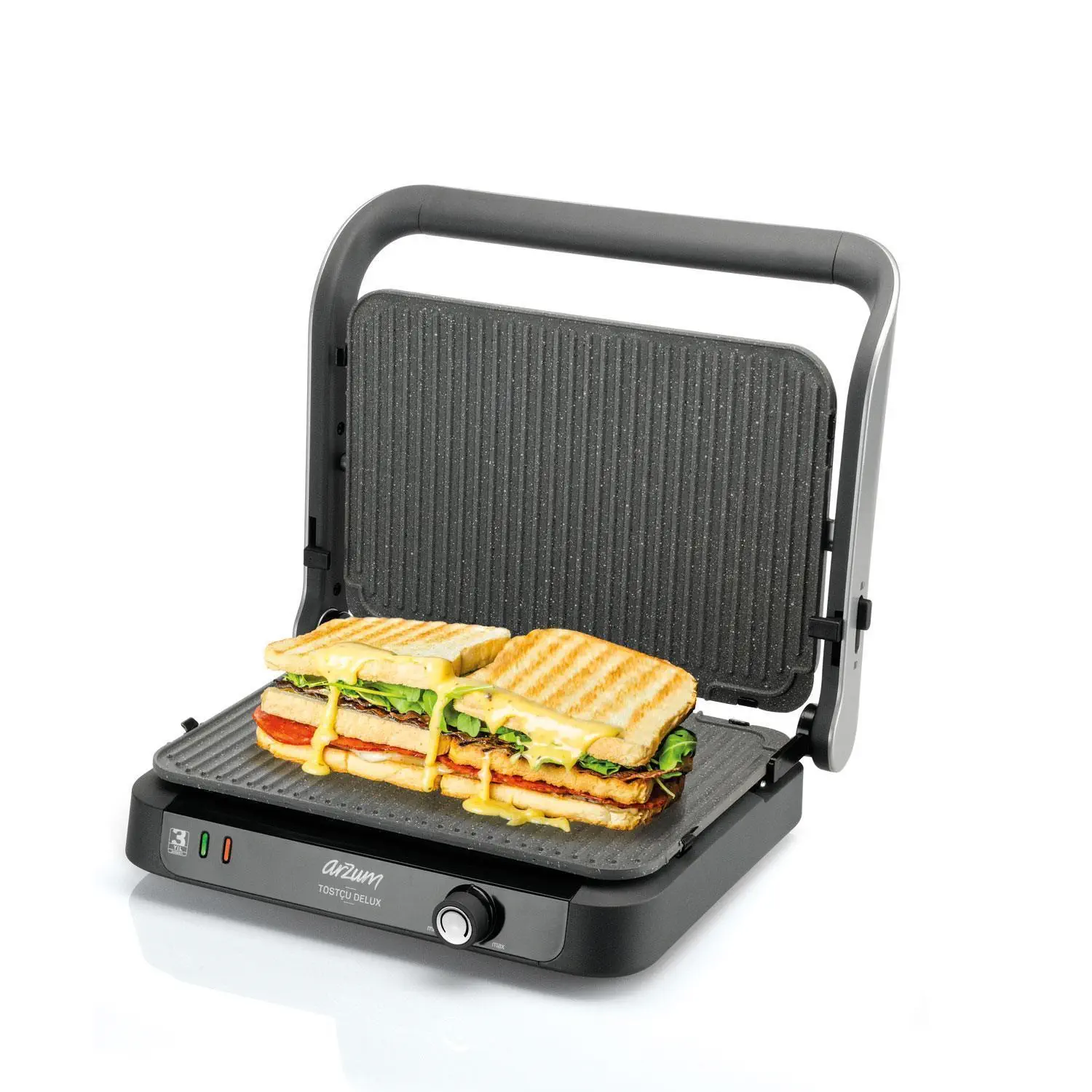 Arzum AR2019 Tostçu Delux Izgara ve Tost Makinesi Mürdüm