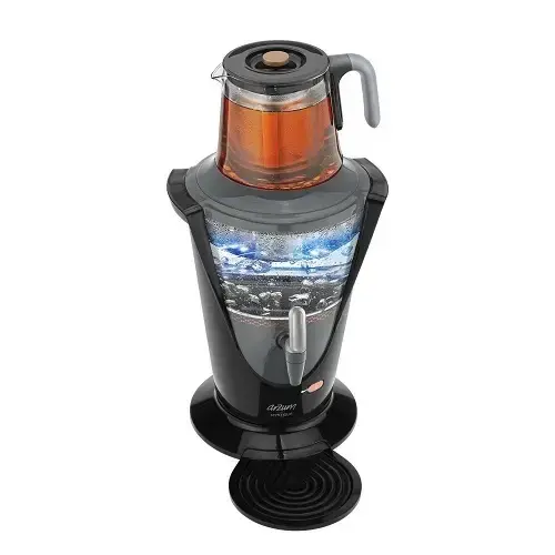Arzum AR399-B Mystique Cam Demlikli Semaver Siyah