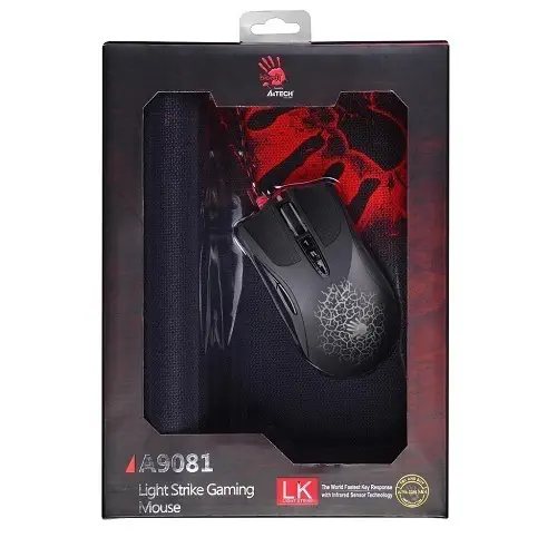 Bloody A9081 Multicore 4000CPI 8 Tuş Optik Gaming Mouse + Medium Gaming Mouse Pad Set (Bloody A90 Gaming Mouse + Bloody 081 Gaming Mouse Pad , Core Gun3 Özelliği Opsiyonel Sipariş ile Aktive Edilir)