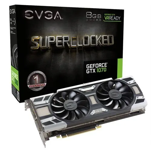 Evga  GeForce GTX 1070 SC Gaming ACX 3.0, 8GB GDDR5, LED, DX12 OSD Support (PXOC) Gaming (Oyuncu) Ekran Kartı (08G-P4-6173-KR)
