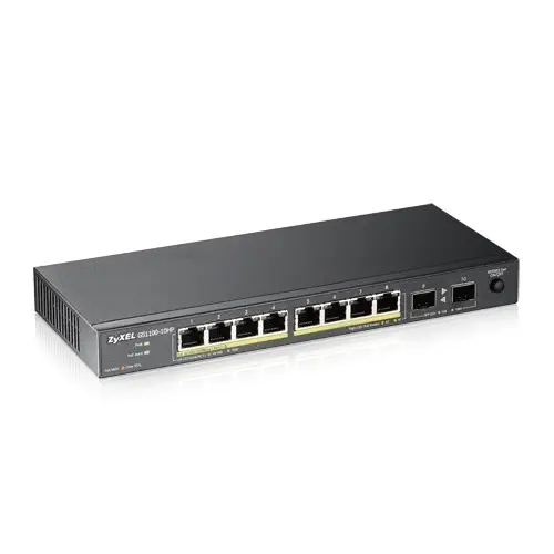 Zyxel GS1100-10HP 8 Port 10x10/100/1000 + 2xSFP Yönetilemez PoE Switch