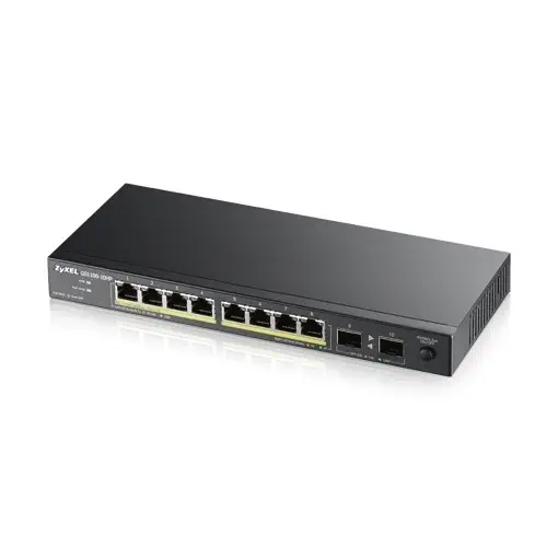 Zyxel GS1100-10HP 8 Port 10x10/100/1000 + 2xSFP Yönetilemez PoE Switch