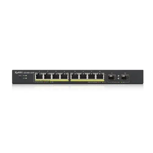 Zyxel GS1900-10HP 8 Port 8x100/100/1000 + 2xSFP Web Yonetilebilir PoE Switch