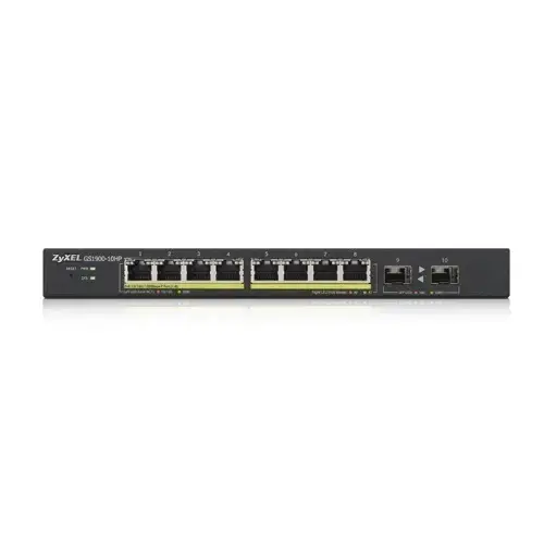 Zyxel GS1900-10HP  8 Port 8x100/100/1000 + 2xSFP Web Yonetilebilir PoE Switch