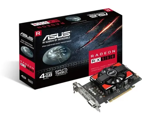 Asus Radeon RX550-4G 4GB GDDR5 128Bit DVI/HDMI/DP Gaming (Oyuncu) Ekran Kartı