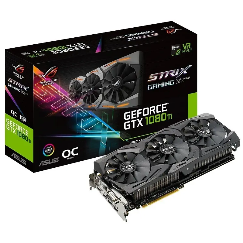 Asus ROG STRIX GeForce GTX 1080 Ti 11GB OC 352Bit GDDR5X PCI-E 3.0 Gaming (Oyuncu) Ekran Kartı - ROG-STRIX-GTX1080TI-O11G-GAMING