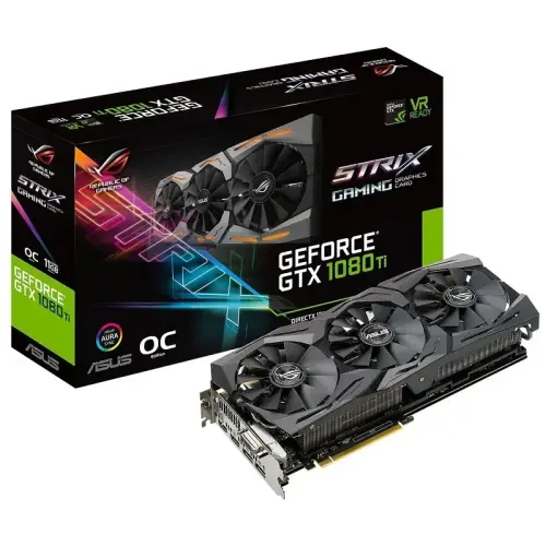 Asus ROG STRIX GeForce GTX 1080 Ti 11GB OC 352Bit GDDR5X PCI-E 3.0 Gaming (Oyuncu) Ekran Kartı - ROG-STRIX-GTX1080TI-O11G-GAMING