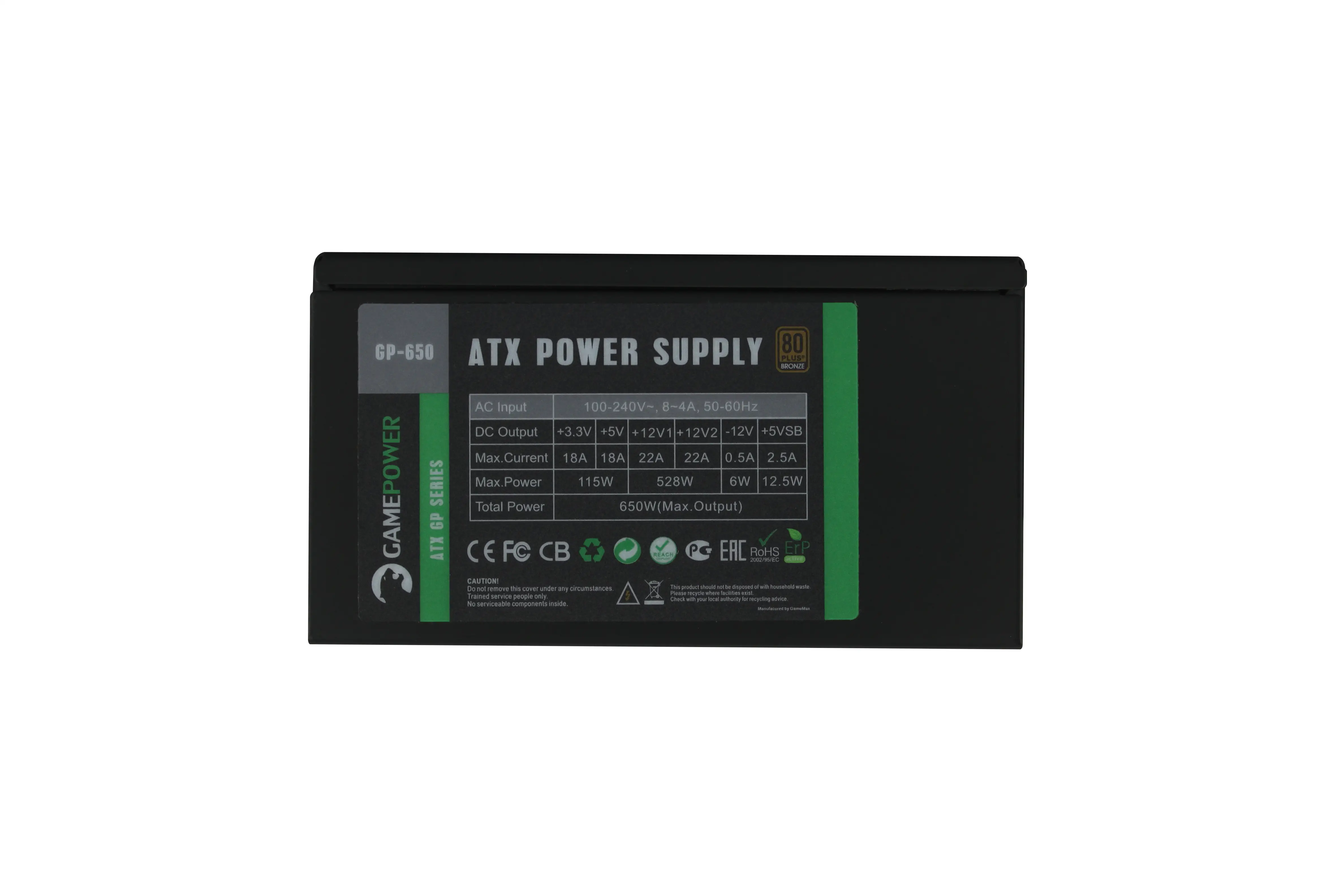 GamePower GP-650 APFC 14cm 80+ Bronze 650W Power Supply