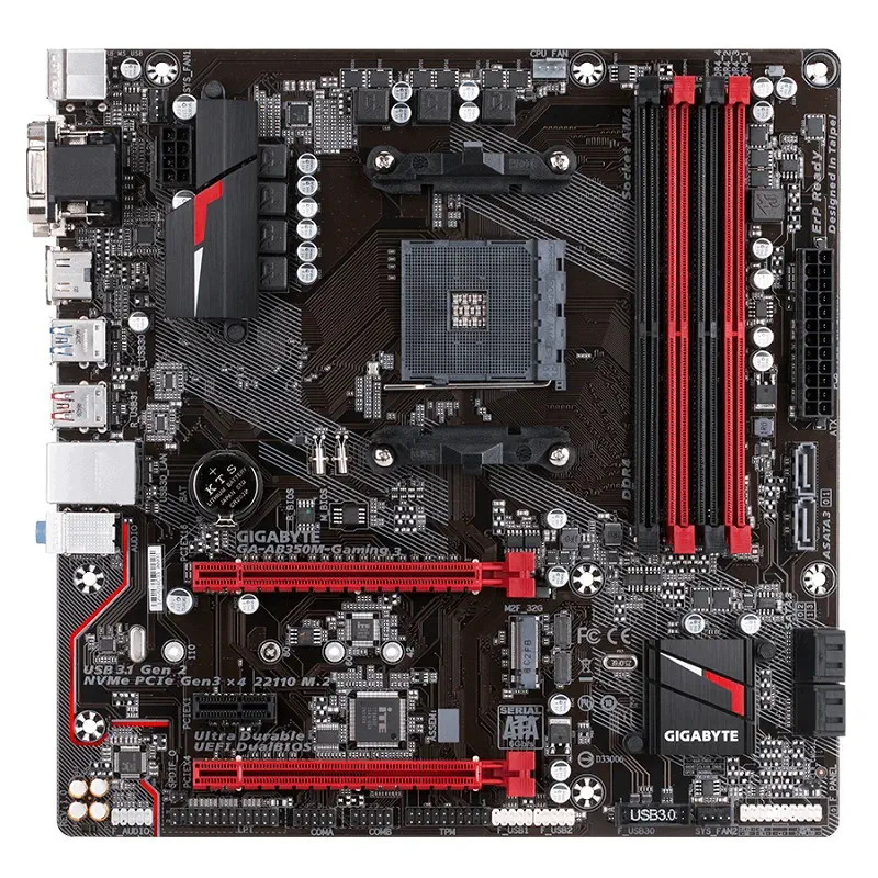 Gigabyte GA-AB350M-Gaming 3 AMD B350 Soket AM4 DDR4 3200(OC)MHz mATX Gaming Anakart