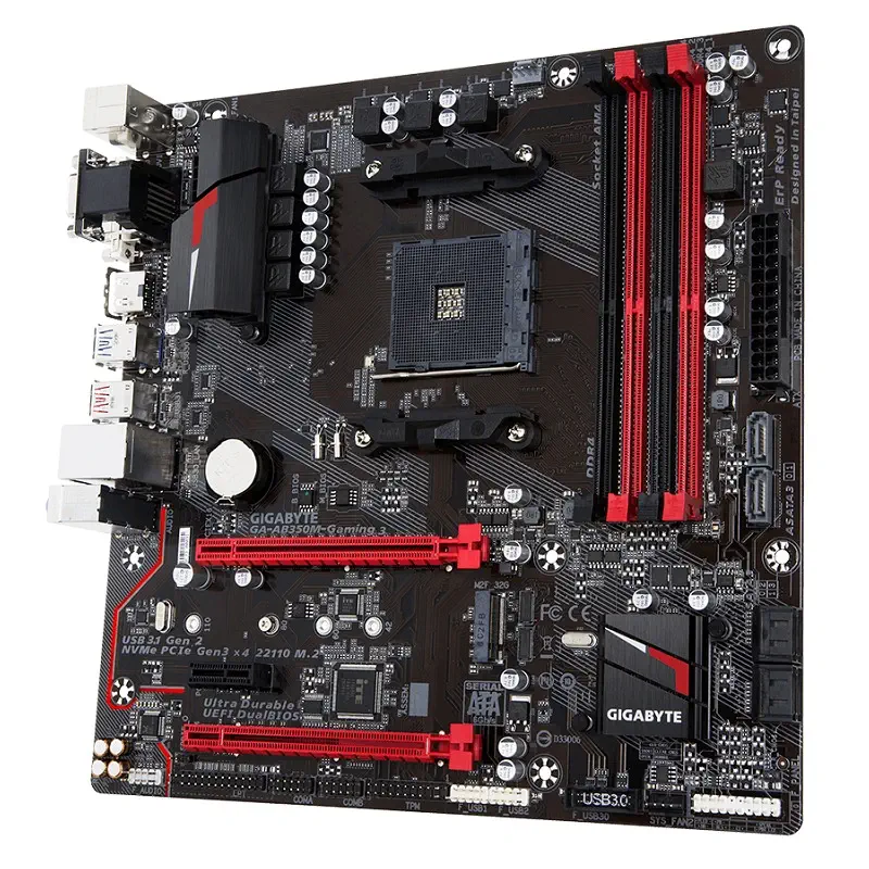 Gigabyte GA-AB350M-Gaming 3 AMD B350 Soket AM4 DDR4 3200(OC)MHz mATX Gaming Anakart
