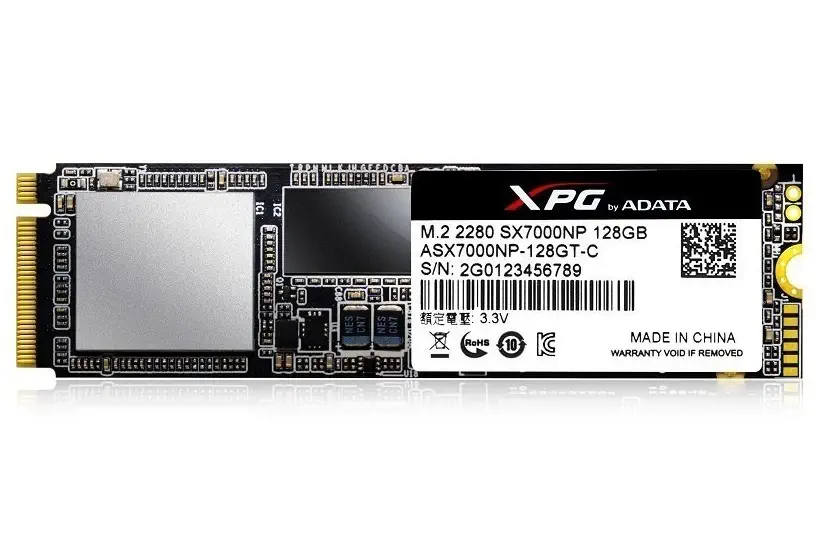 Adata XPG SX7000NP 128GB 1800MB/850MB/s 3D Nand M.2 Gaming SSD Disk - ASX7000NP-128GT-C