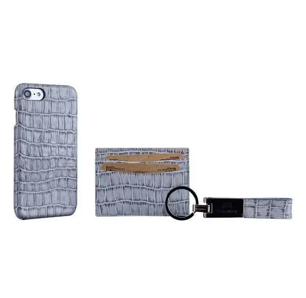 Bouletta Trınıty İphone 7 için 3`lü Deri  Set - Gri
